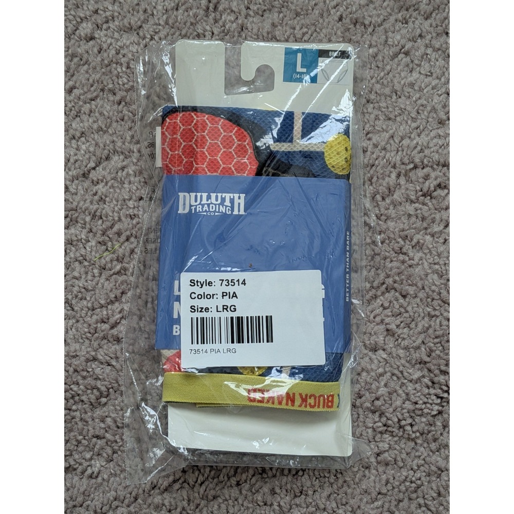 Duluth Women's Buck Naked Briefs 73514 PIA Size Large NWT Pickle Ball Print